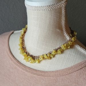 Yellow Jasper Nugget Cluster Choker on Copper Chain